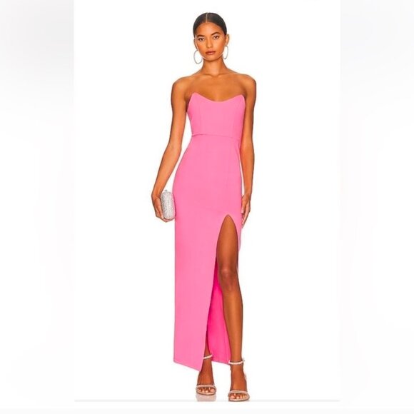 BNWT superdown Ryleigh Strapless Maxi Dress in Pink Size XXS - Picture 1 of 11